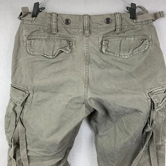 Gap Mens Pants 30 Gray Cargo Paratrooper Straight Leg Army Military Retro 30x32 - Picture 11 of 12
